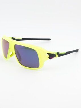 Nike FLYFREE SOAR EV24001 702 Sunglasses Matte Volt Square Frame with Clip-On